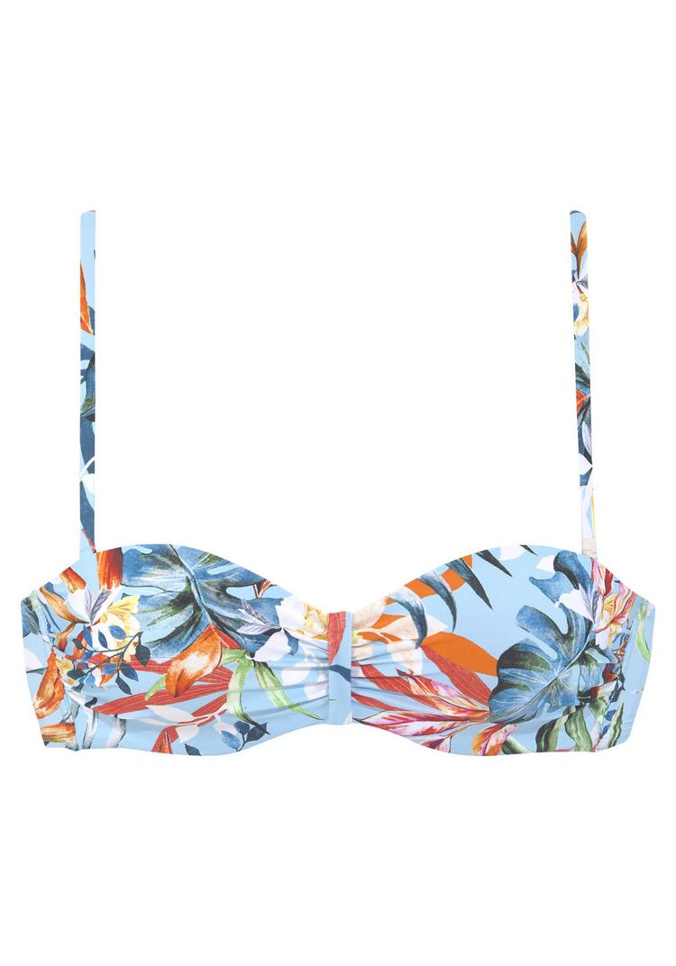 VENICE BEACH VENICE BEACH B&uuml;gel-Bandeau-Bikini-Top Bikini Oberteil Damen - hellblau-bedruckt - 0 | SportScheck