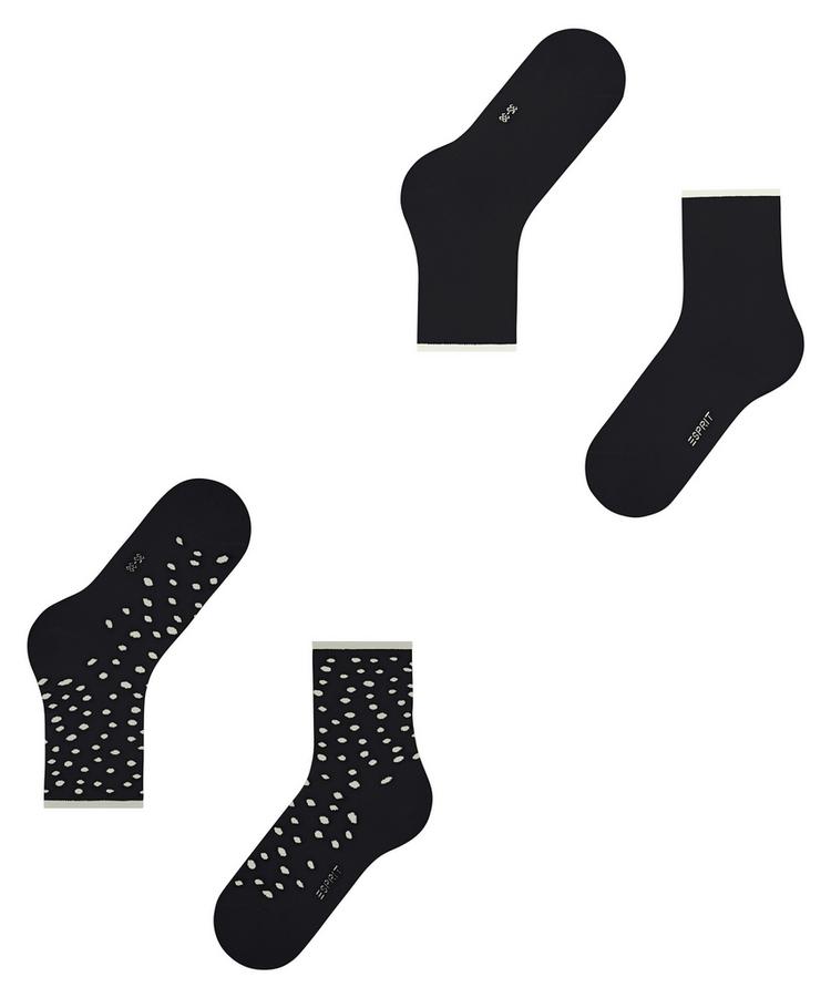 ESPRIT ESPRIT Sketched Dot 2-Pack Socken Damen - black (3000) - 2 | SportScheck
