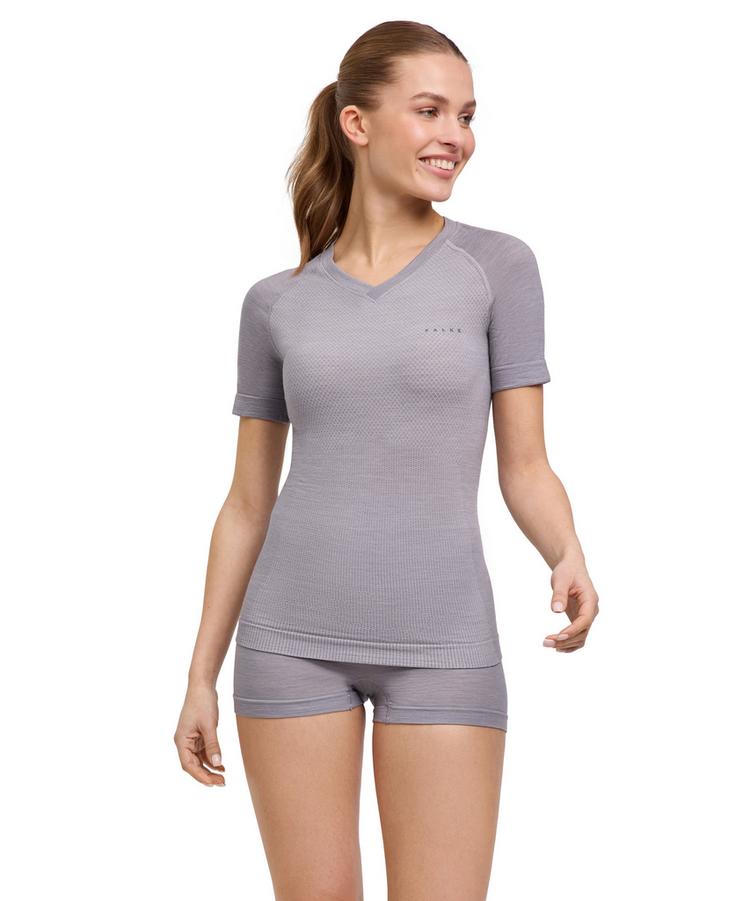 Falke Falke Light Shortsl. Shirt Regular T-Shirt Damen - grey-heather (3757) - 0 | SportScheck