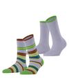 ESPRIT Retro Stripe SO  2-Pack Socken Damen - blue fog (6850)