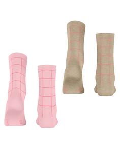 Rückansicht von ESPRIT Sketched Grid SO  2-Pack Freizeitsocken Damen sortiment (0020)