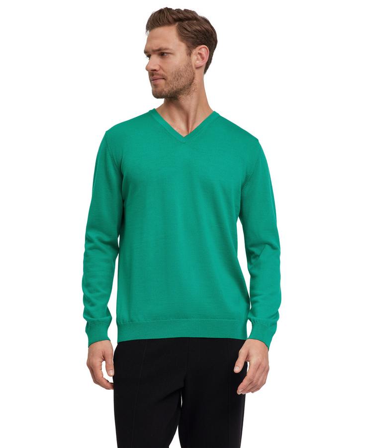 Falke Falke Merino X-Fine V-Neck Strickpullover Herren - pepper green (7618) - 0 | SportScheck