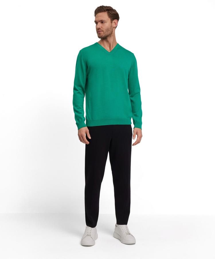 Falke Falke Merino X-Fine V-Neck Strickpullover Herren - pepper green (7618) - 1 | SportScheck