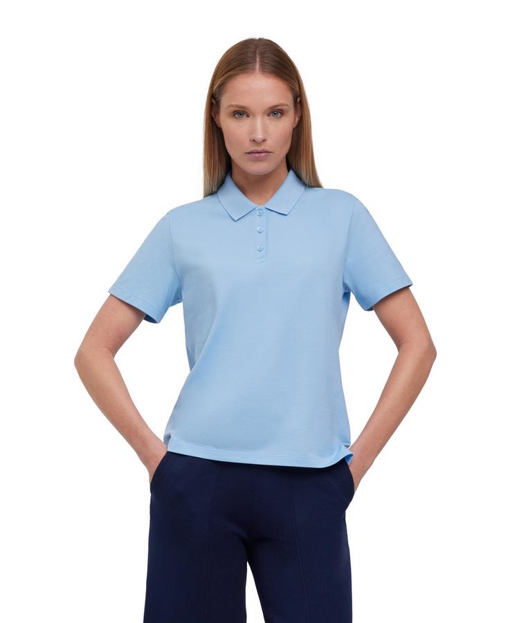 Falke Falke Pima Piqu&eacute; Boxy Poloshirt Damen - sky blue (6807) - 0 | SportScheck