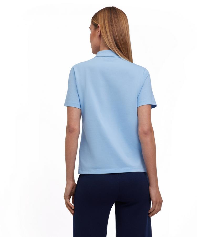 Falke Falke Pima Piqu&eacute; Boxy Poloshirt Damen - sky blue (6807) - 0 | SportScheck