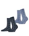 ESPRIT Sketched Grid 2-Pack Socken Damen - sortiment (0040)