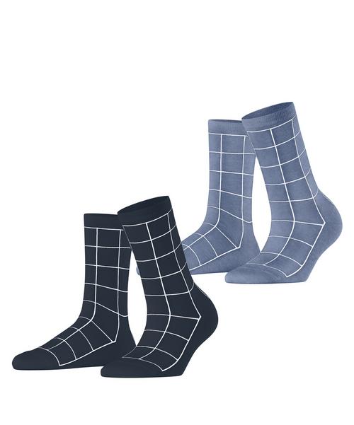ESPRIT Sketched Grid 2-Pack Socken Damen