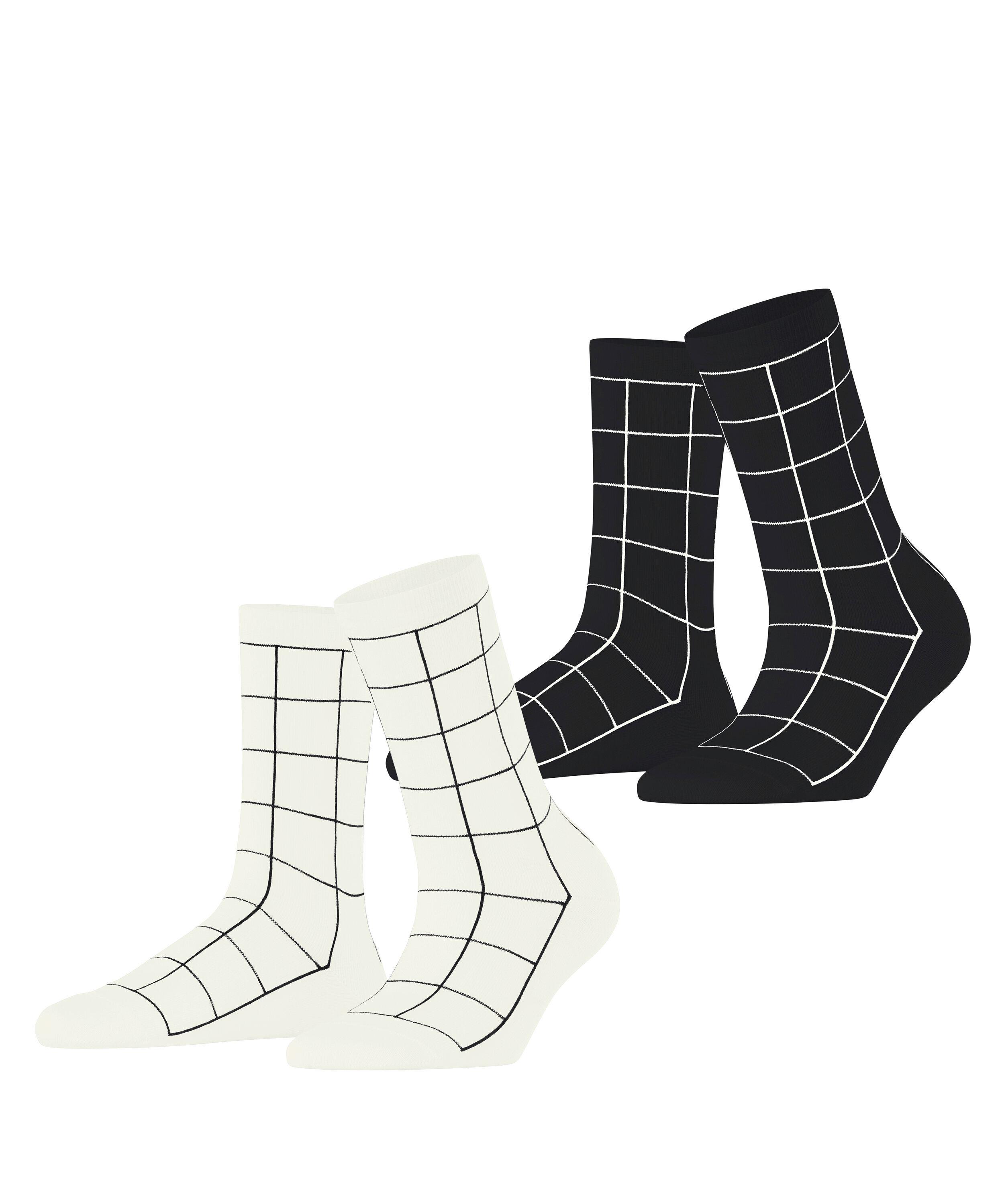 ESPRIT Sketched Grid SO  2-Pack Socken Damen - sortiment (0050)