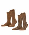 ESPRIT Multi Check SO  2-Pack Socken Herren - sienna (5012)