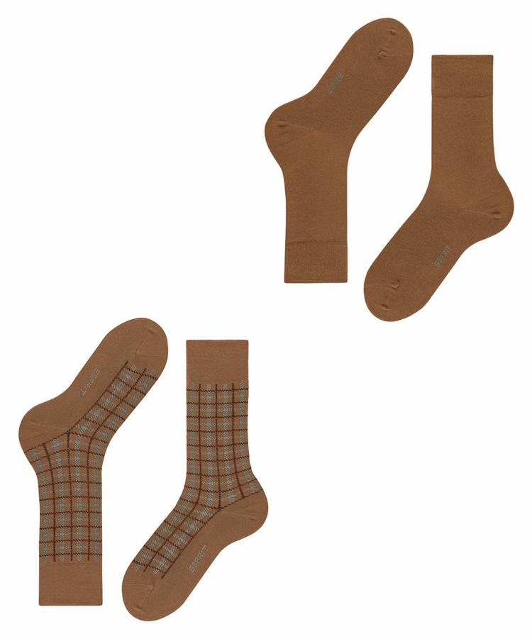 ESPRIT ESPRIT Multi Check SO  2-Pack Socken Herren - sienna (5012) - 0 | SportScheck
