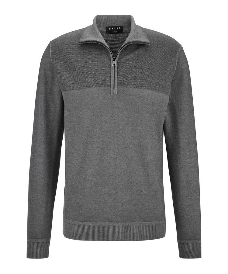Falke Falke Mock Zip Gmt Dye Structure m Strickpullover Herren - SMOG (3112) - 0 | SportScheck