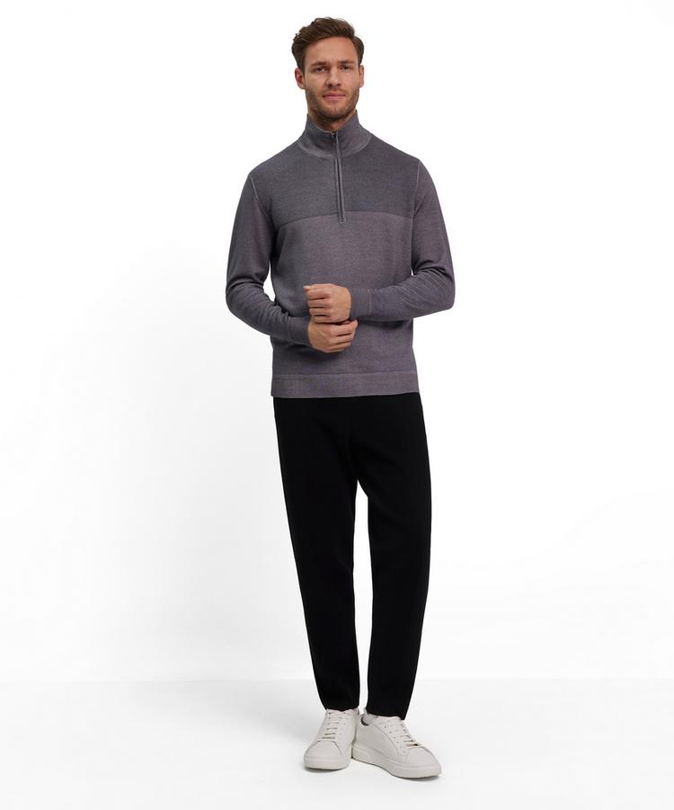 Falke Falke Mock Zip Gmt Dye Structure m Strickpullover Herren - SMOG (3112) - 1 | SportScheck
