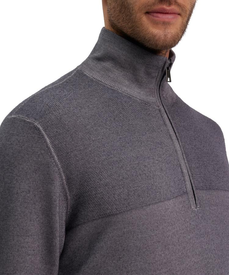 Falke Falke Mock Zip Gmt Dye Structure m Strickpullover Herren - SMOG (3112) - 3 | SportScheck