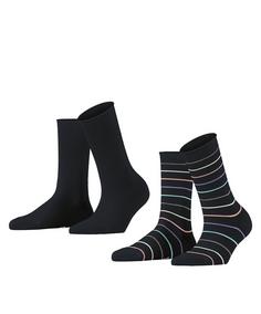 ESPRIT Multi Stripe SO  2-Pack Freizeitsocken Damen black (3000)