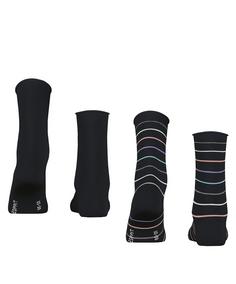 Rückansicht von ESPRIT Multi Stripe SO  2-Pack Freizeitsocken Damen black (3000)