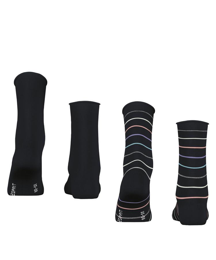 ESPRIT ESPRIT Multi Stripe SO  2-Pack Socken Damen - black (3000) - 0 | SportScheck