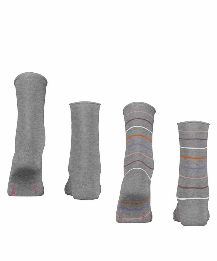 ESPRIT ESPRIT Multi Stripe SO  2-Pack Socken Damen - light grey (3400) - 0 | SportScheck