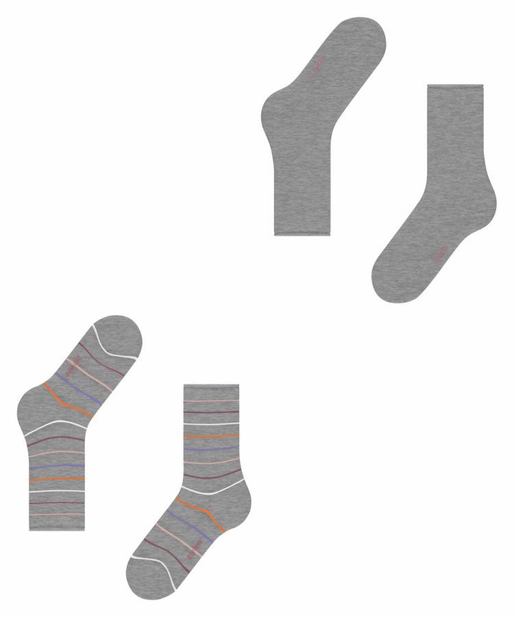 ESPRIT ESPRIT Multi Stripe SO  2-Pack Socken Damen - light grey (3400) - 0 | SportScheck
