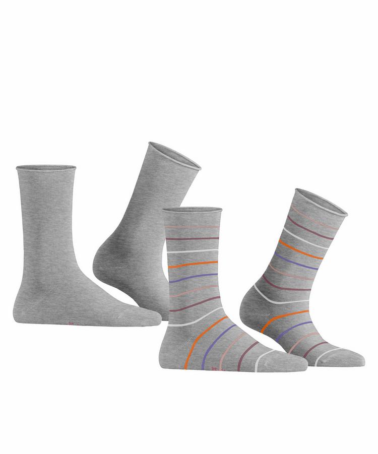 ESPRIT ESPRIT Multi Stripe SO  2-Pack Socken Damen - light grey (3400) - 2 | SportScheck