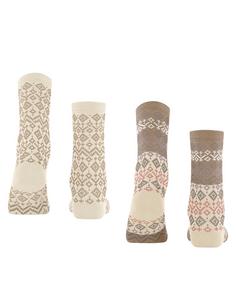 Rückansicht von ESPRIT Fair Isle  2-Pack Freizeitsocken Damen sortiment (0010)