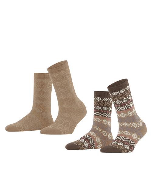 ESPRIT Fair Isle  2-Pack Socken Damen