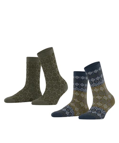 ESPRIT Fair Isle  2-Pack Socken Damen
