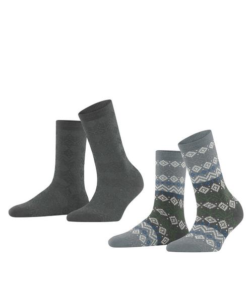 ESPRIT Fair Isle  2-Pack Socken Damen