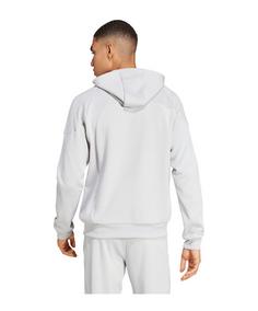 Rückansicht von adidas Tiro 25 Travel Kapuzenjacke Trainingsjacke Herren grau
