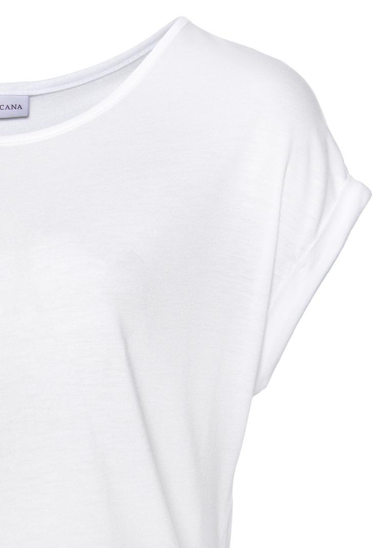 Lascana Lascana Kurzarmshirt T-Shirt Damen - wei&szlig; - 0 | SportScheck
