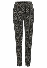 Lascana Jerseyhose Printhose Damen - schwarz-creme-bedruckt