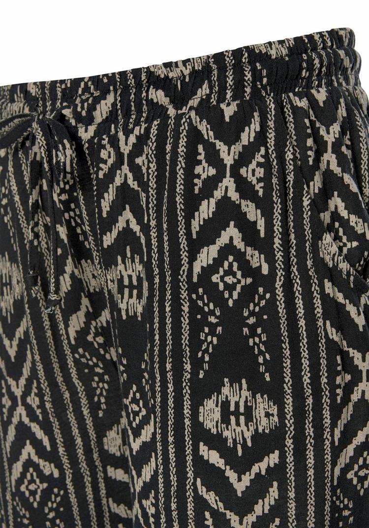 Lascana Lascana Jerseyhose Printhose Damen - schwarz-creme-bedruckt - 2 | SportScheck