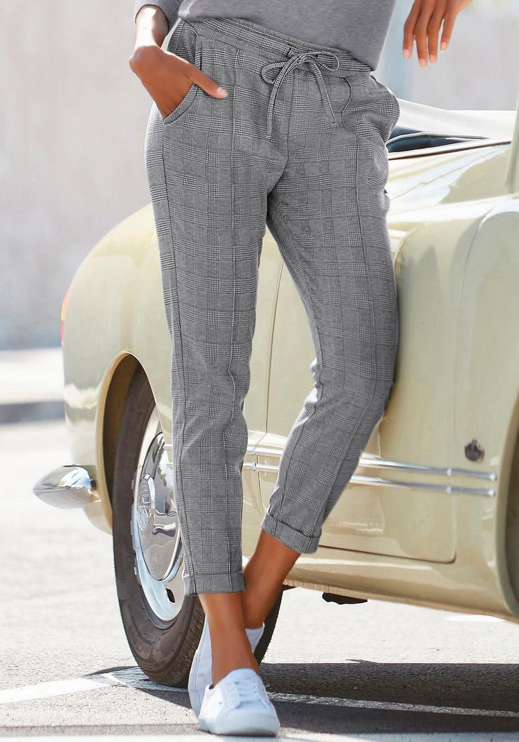 Vivance Vivance Jogger Pants Trainingshose Damen - grau-schwarz-kariert - 0 | SportScheck