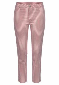 Lascana 7/8-Jeggings Hose Damen mauve-weiß-gestreift