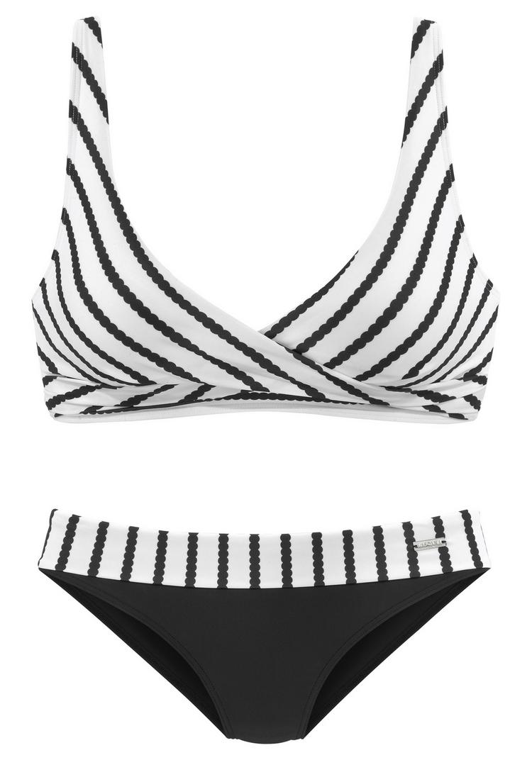 Lascana Lascana Triangel-Bikini Bikini Set Damen - schwarz-wei&szlig; - 1 | SportScheck