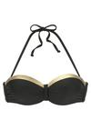 Lascana B&uuml;gel-Bandeau-Bikini-Top Bikini Oberteil Damen - schwarz-goldfarben