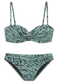 BRUNO BANANI B&uuml;gel-Bandeau-Bikini Bikini Set Damen - jade bedruckt