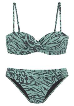 BRUNO BANANI Bügel-Bandeau-Bikini Bikini Set Damen jade bedruckt