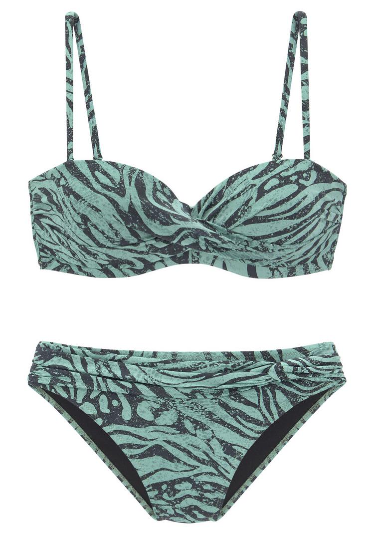 BRUNO BANANI BRUNO BANANI B&uuml;gel-Bandeau-Bikini Bikini Set Damen - jade bedruckt - 0 | SportScheck