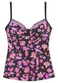 Lascana B&uuml;gel-Tankini-Top Bikini Oberteil Damen - schwarz-pink