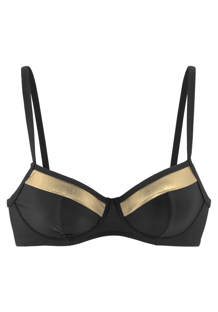 Lascana Lascana B&uuml;gel-Bikini-Top Bikini Oberteil Damen - schwarz-goldfarben - 0 | SportScheck