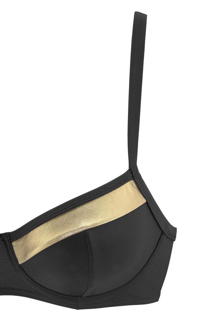 Lascana Lascana B&uuml;gel-Bikini-Top Bikini Oberteil Damen - schwarz-goldfarben - 1 | SportScheck