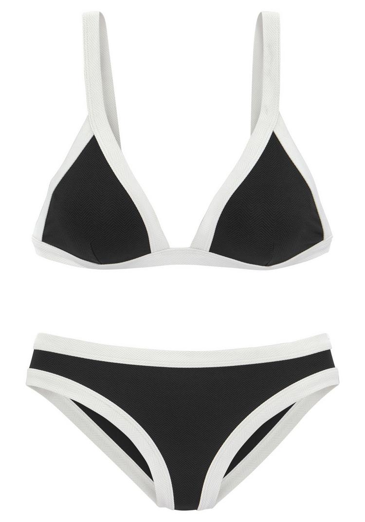 VENICE BEACH VENICE BEACH Triangel-Bikini Bikini Set Damen - schwarz-wei&szlig; - 0 | SportScheck