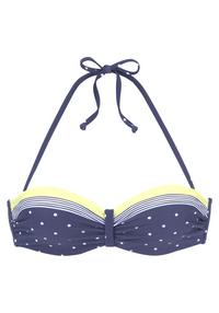 Lascana B&uuml;gel-Bandeau-Bikini-Top Bikini Oberteil Damen - blau-gelb-bedruckt