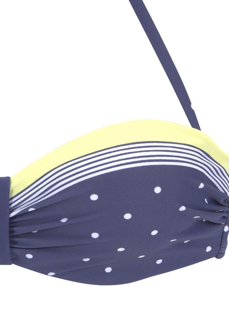 Lascana Lascana B&uuml;gel-Bandeau-Bikini-Top Bikini Oberteil Damen - blau-gelb-bedruckt - 1 | SportScheck