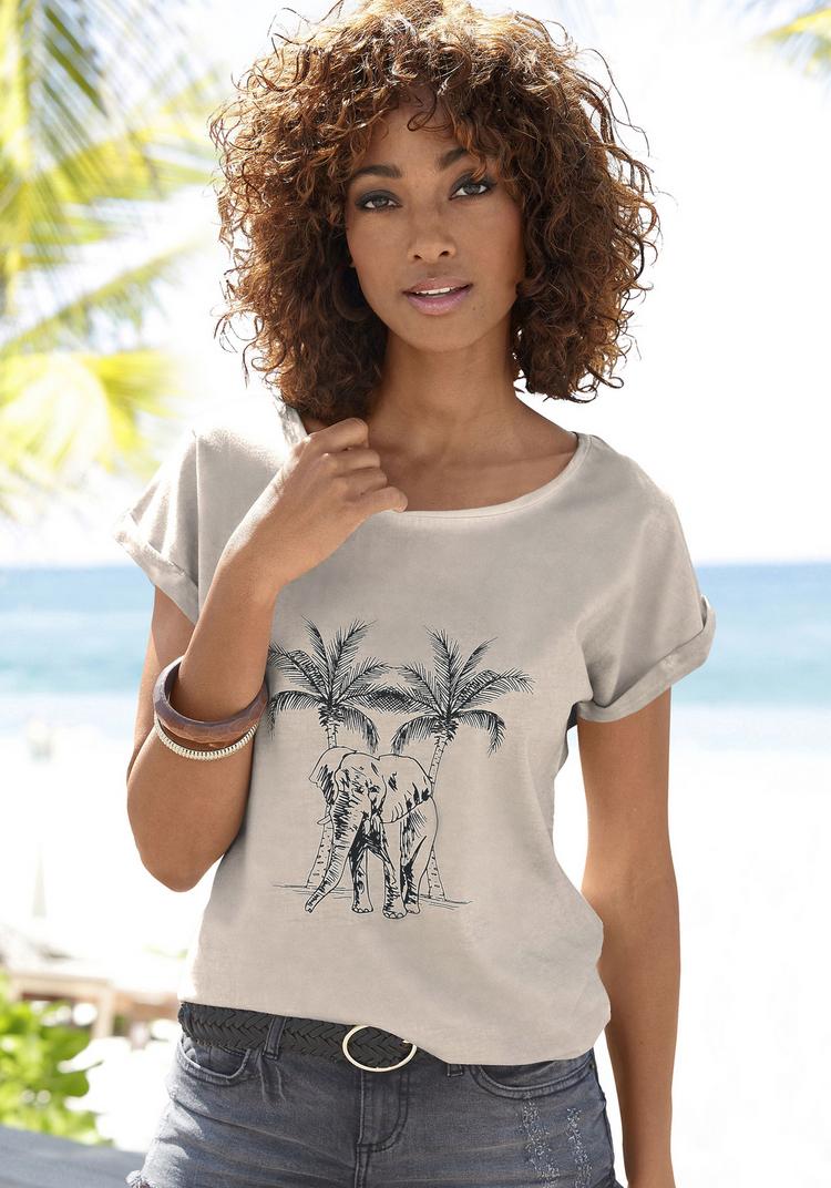 Vivance Vivance T-Shirt T-Shirt Damen - beige - 0 | SportScheck