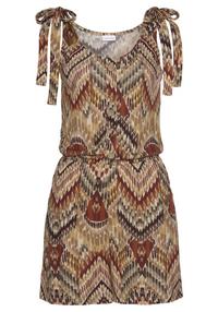 Lascana Kurzoverall Jumpsuit Damen - braun-bedruckt