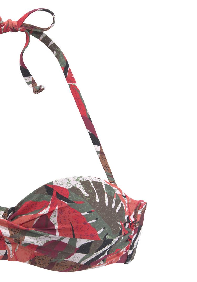 Lascana Lascana B&uuml;gel-Bandeau-Bikini-Top Bikini Oberteil Damen - rot bedruckt - 1 | SportScheck