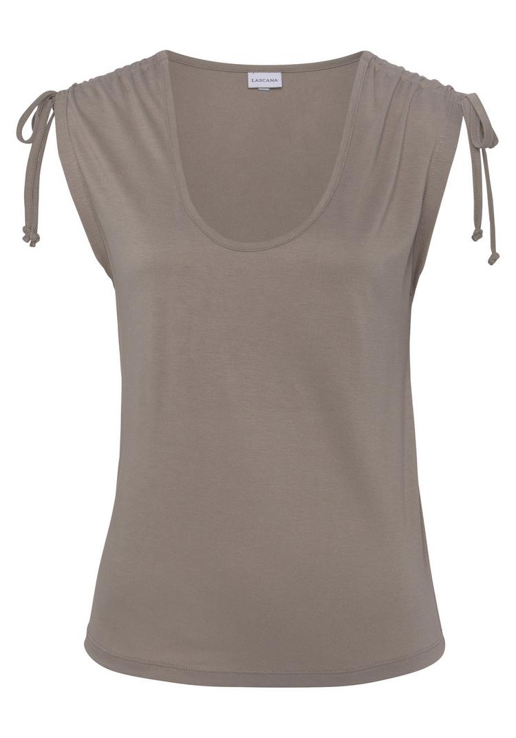 Lascana Lascana Strandtop T-Shirt Damen - taupe - 0 | SportScheck