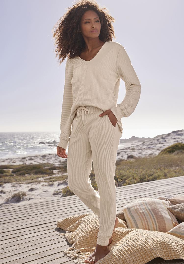 S.OLIVER S.OLIVER Relaxhose Sweathose Damen - creme - 1 | SportScheck