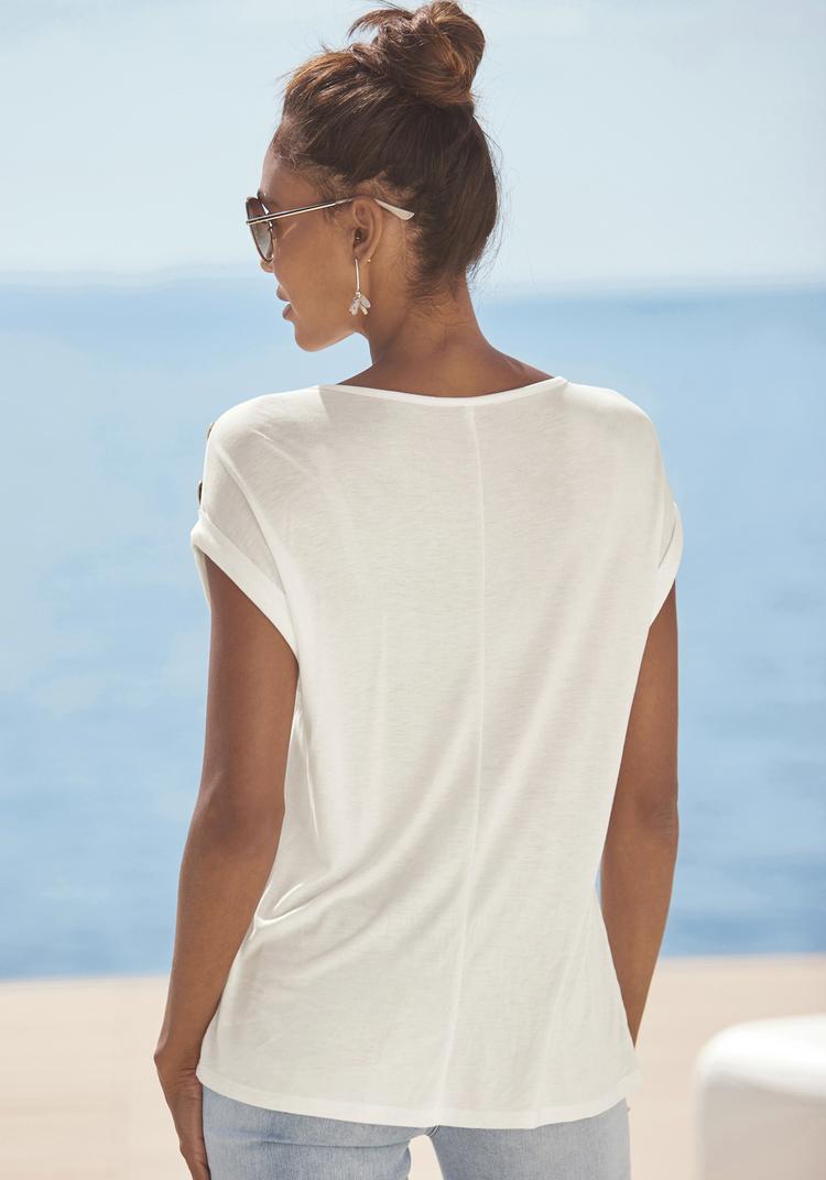 Buffalo Buffalo Kurzarmshirt T-Shirt Damen - creme - 0 | SportScheck